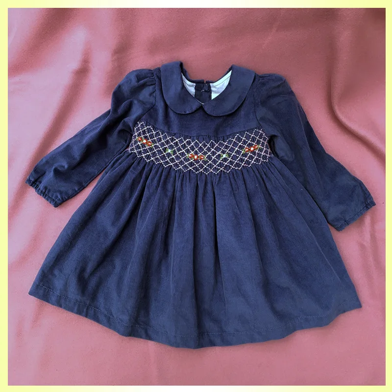 Осенне-зимнее детское винтажное платье с рюшами для девочек детские теплые