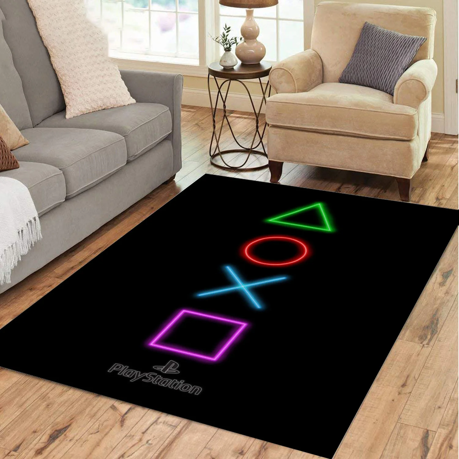

Playstation Button Gamer Carpet for Living Room 3D Entrance Hall Furniture Floor Mat Bath Anime Area Rug Teenager Bedroom Decor