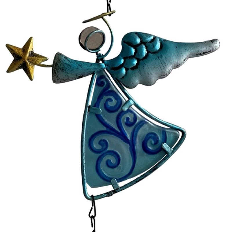 

Wind Chimes Durable High Quality Wind-Bell Angel Ornament Wrought Iron Pendant for Porch Balcony