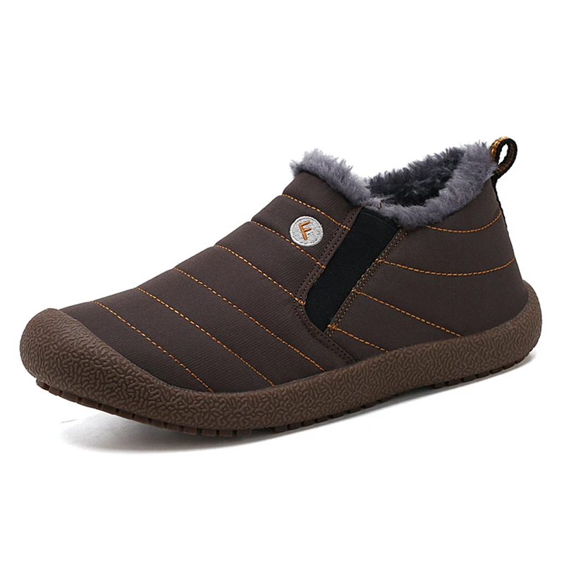 6822brown Женские зимние ботинки; коллекция года; однотонные теплые зимние ботинки с плюшевой подкладкой; нескользящая подошва; Водонепроницаемая женская обувь; большие размеры - Цвет: 6822brown