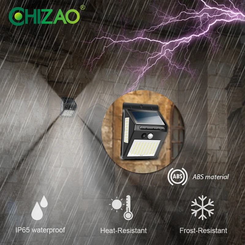 

CHIZAO LED Night Light with Motion Sensor Solar Battery Powered Lamp Waterproof Wall Light for Garden Decoration
