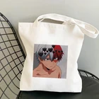 Сумка-шоппер для покупок с рисунком манги, экологически чистая Складная вместительная сумочка-тоут для покупок в стиле аниме Моя геройская академия, повседневное использование в стиле Харадзюку