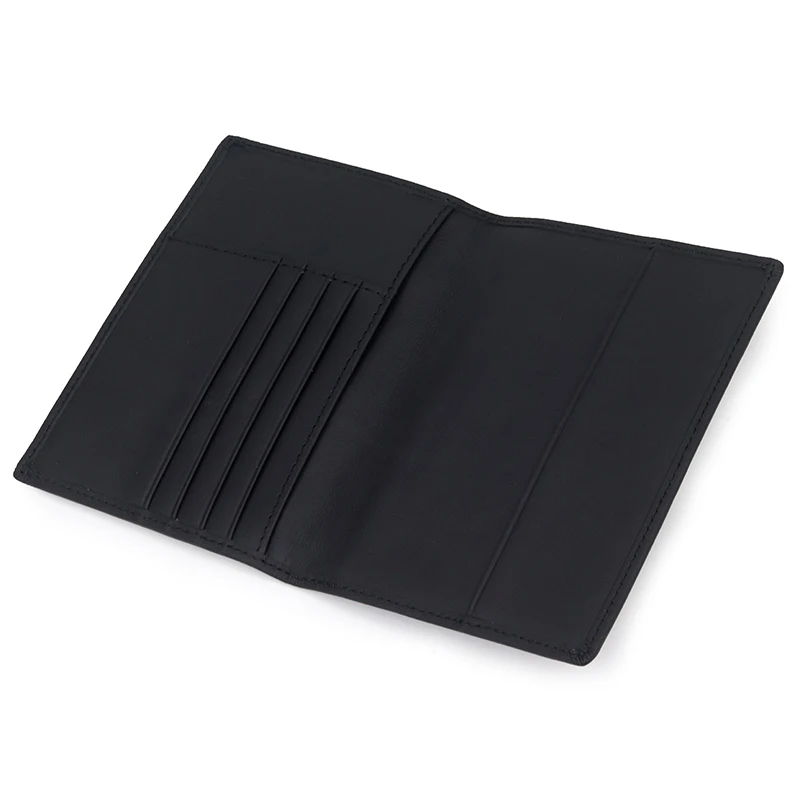 Держатель для паспорта из натуральной кожи винтажный черный чехол с блокировкой