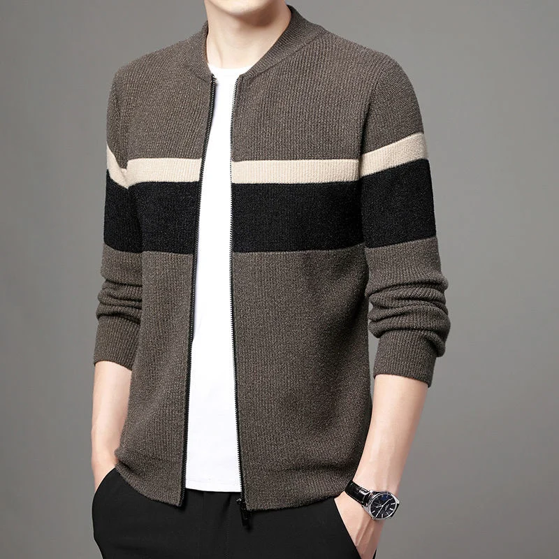

men's autumn winter new long sleeved sweater cardigan youth casual coat