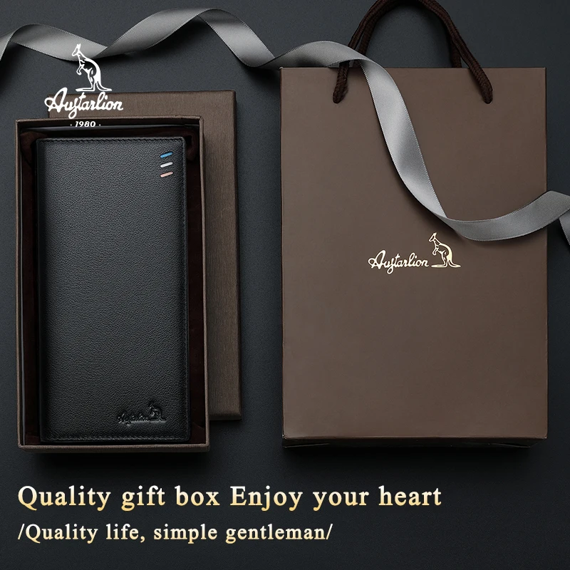 Роскошный мужской кошелек мужские кошельки Классическая длинная сумка для карт