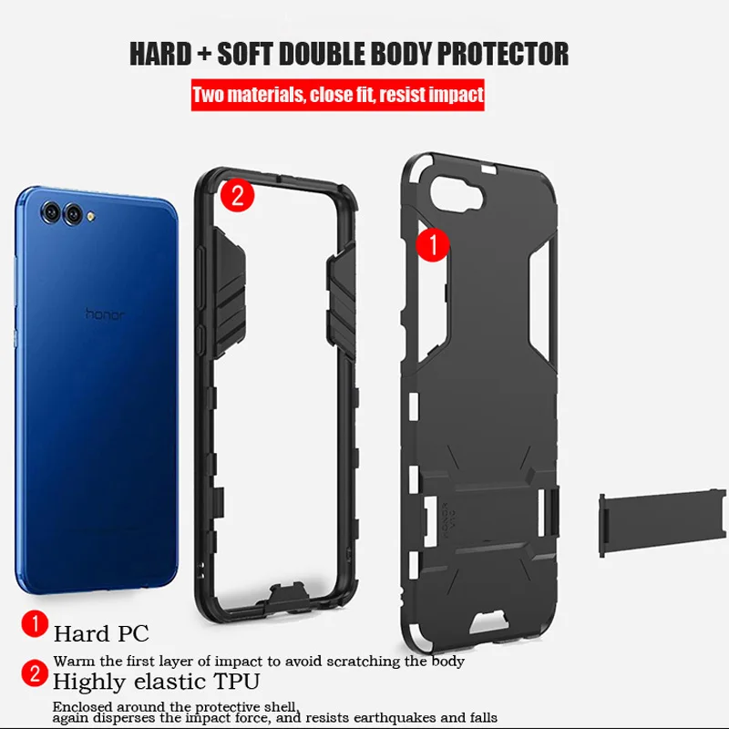 Армированный чехол для huawei Y3 Y5 Y6 Pro Y7 Y9 Prime крышка силиконовый резиновый противоударный Твердый чехол для телефона на заднюю панель