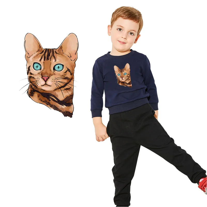 Термоклейкие нашивки с изображением хиппи кота для одежды наклейки мультяшных