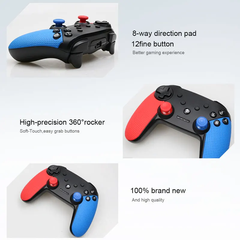 Беспроводной игровой контроллер, джойстик для Nintendo Switch Console, Bluetooth Gamepad Pro Joypad для Android/PC, аксессуары для управления