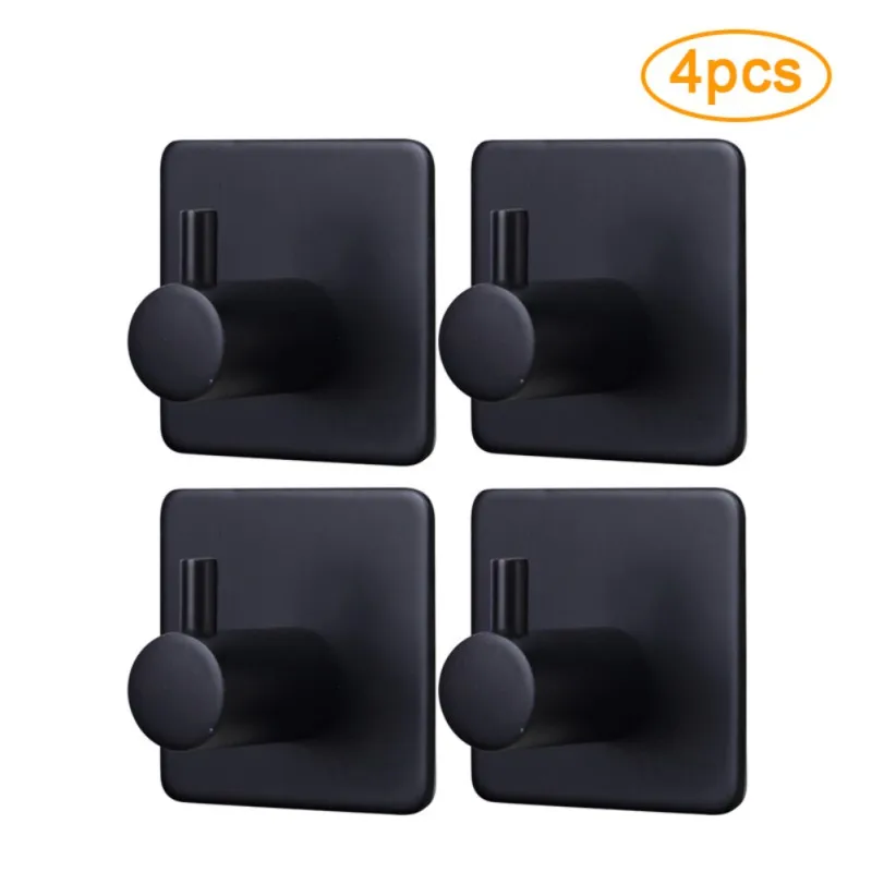 

2/4/6 Pcs Home Self Adhesive Home Kitchen Wall Door Stainless Steel Holder Hook Hanger Hooks For Hanging AB