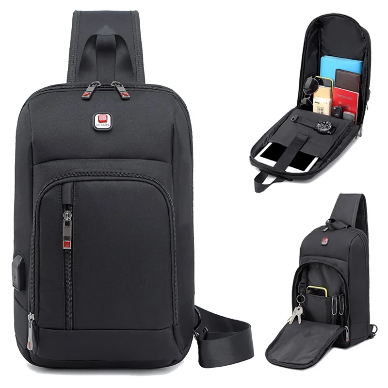 

Men Chest Bag Messenger Bag Multifunctional Fashion Shoulder Bag Waist Bag Leisure Designer Bag Luxury Crossbody Bag Black