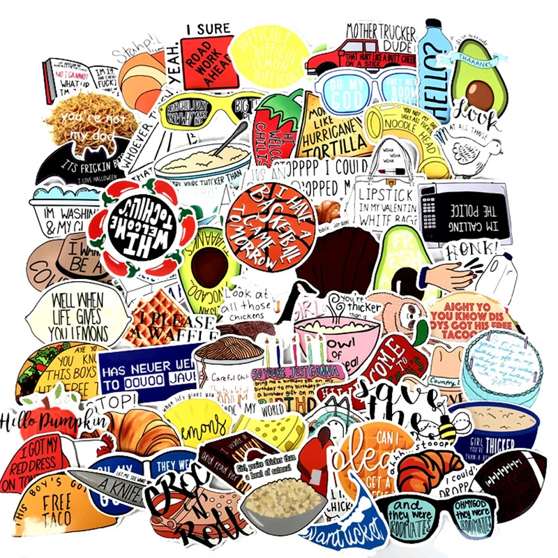 

67 PCS Cartoon Simple VSCO Girls Word Kawaii Stickers For Chidren Toy Waterproof Sticker To DIY Laptop Bicycle Helmet Decals F4