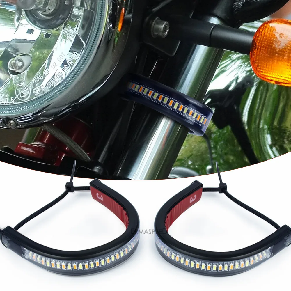 

Универсасветодиодный ная полоса указателя поворота для мотоцикла, световая полоса для мотоцикла, световой сигнал проточной воды с подсвет...