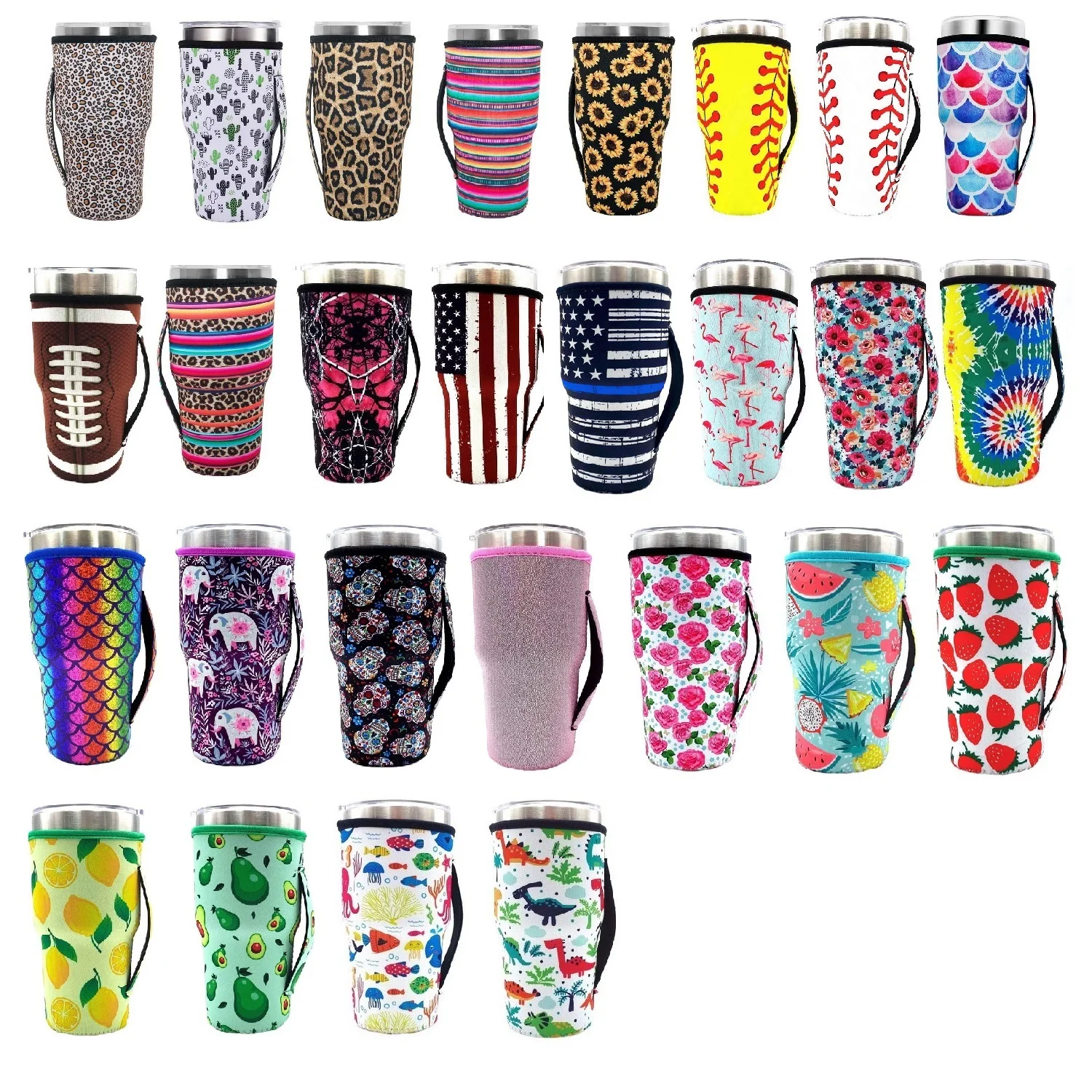 10 шт./лот многоразовые ледяные кофейные чашки неопреновые изолированные рукава крышка для держатель идея 30