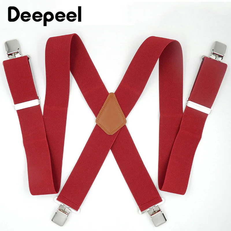 Мужские подтяжки Deepeel 5*120 см с 4 зажимами для Obese мужские кожаный ремень эластичный