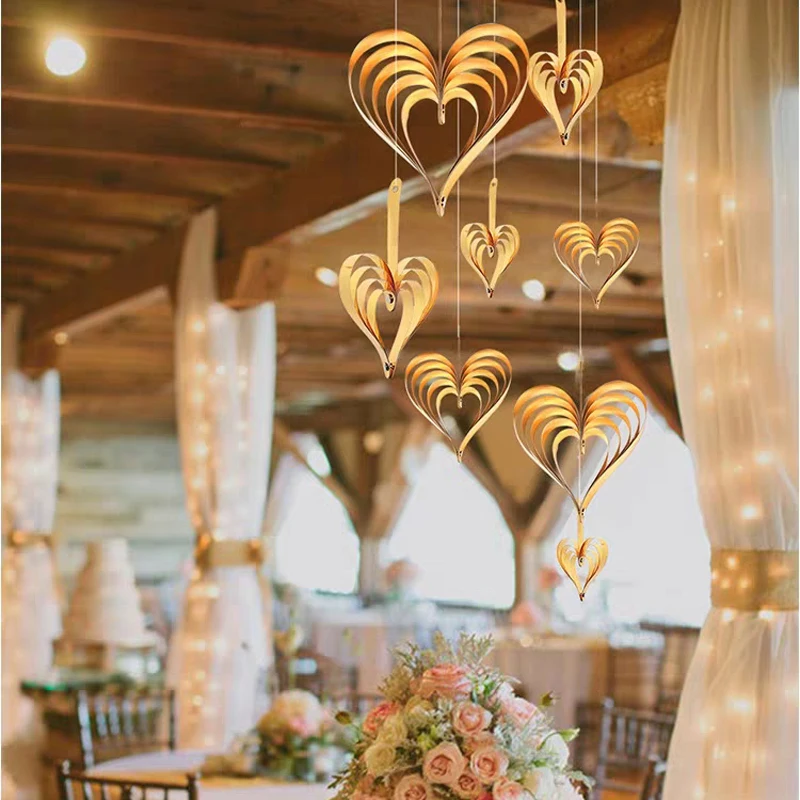 Трёхмерное украшение в виде сердца свадебные праздничные вечерние украшения для