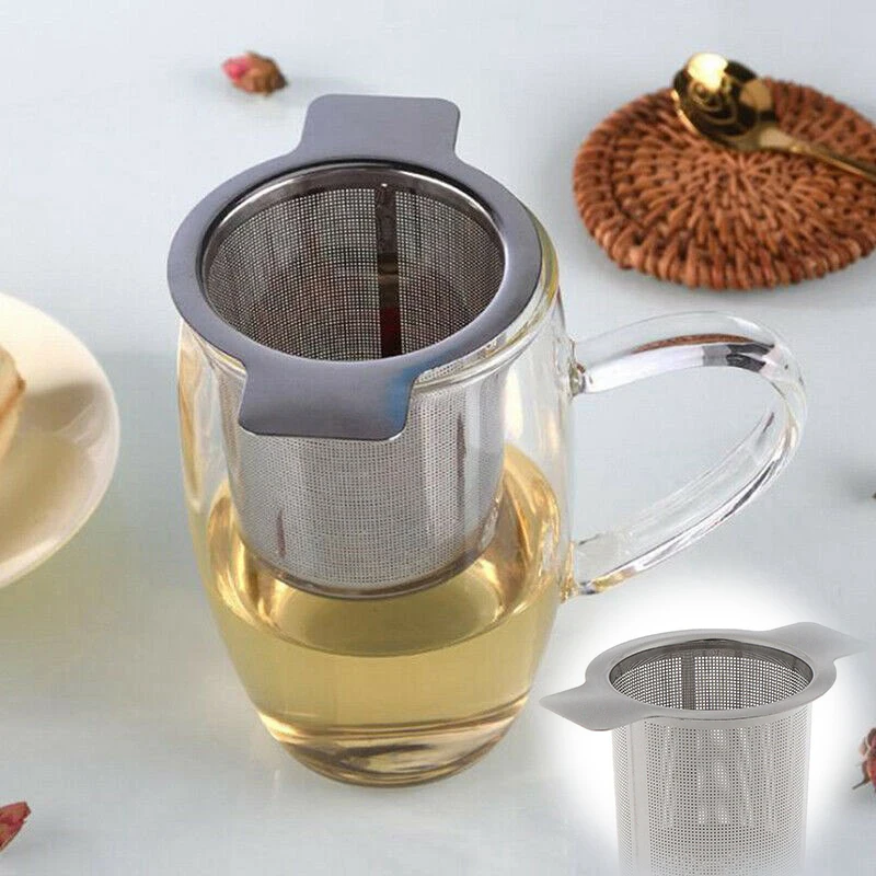 

Metal Cup Strainer Tea Infuser Stainless Steel Mesh Loose Leaf Filter with