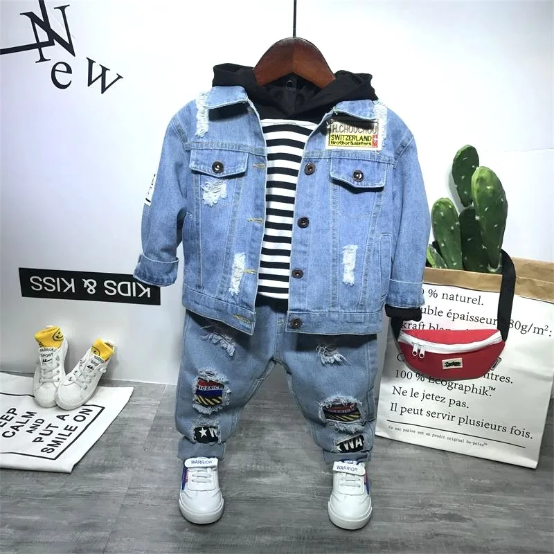 Детская джинсовая куртка пальто 2020 новая осенняя модная верхняя одежда с