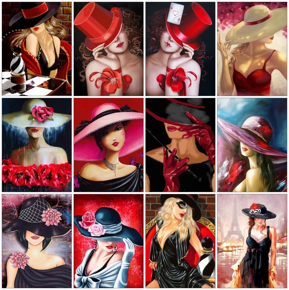 Женская Алмазная картина с капюшоном 5d алмазная вышивка украшение для дома