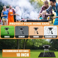 fireproof fire pit mat floor lawn protection bbq grill pad rug firepad cover avoids burn reusable fireplace protective mat