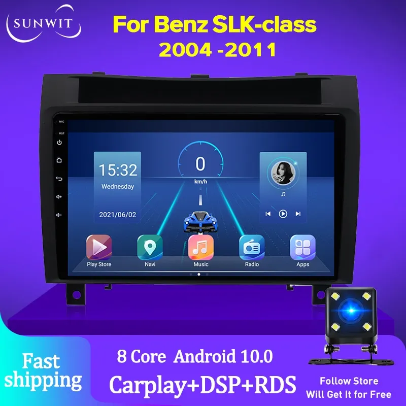 

Автомагнитола 2DIN на Android, мультимедийный плеер для Mercedes Benz SLK Class 2004-2011, GPS-навигация, 4G Carplay DSP, автомобильный стереоприемник