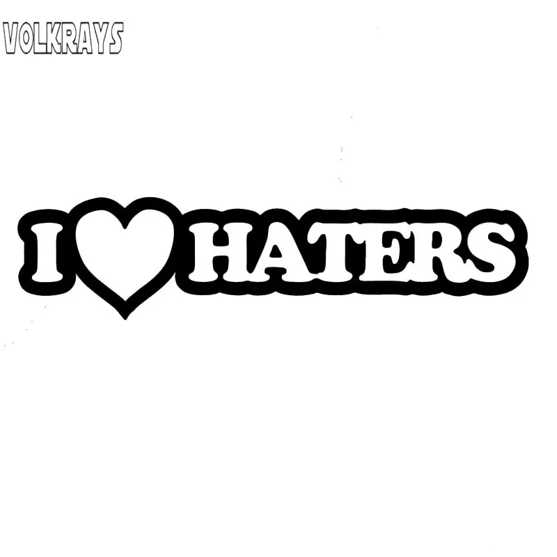 

Volkrays креативные автомобильные стикеры I Love Haters, милые автомобильные графические наклейки, аксессуары, Классические Стильные виниловые накл...