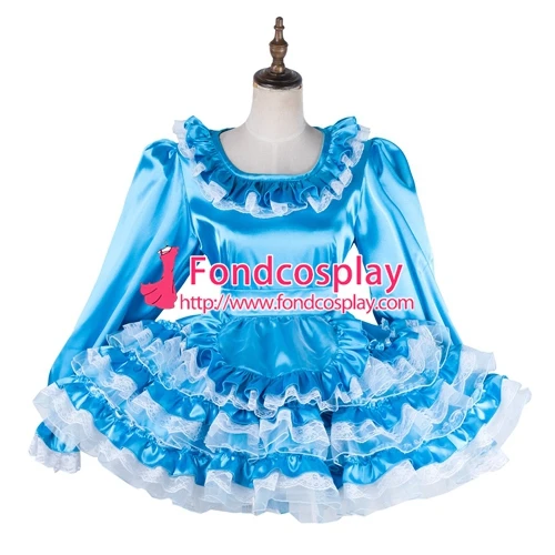 

lockable Sissy maid Satin-Organza dress Uniform cosplay costume Tailor-made[G2016]
