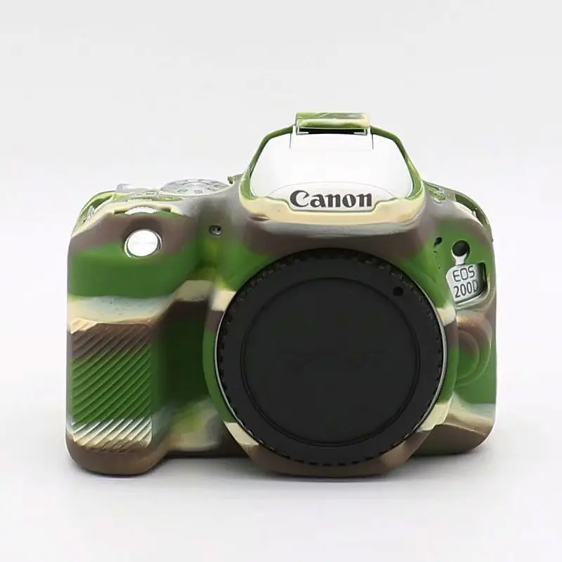 Model A Green Чехол для DSLR камеры, мягкий силиконовый чехол, Резиновая Защитная сумка для Canon EOS 200D 200D II 200D Mark II Rebel SL2 Kiss X9 DSLR - Цвет: Model A Green