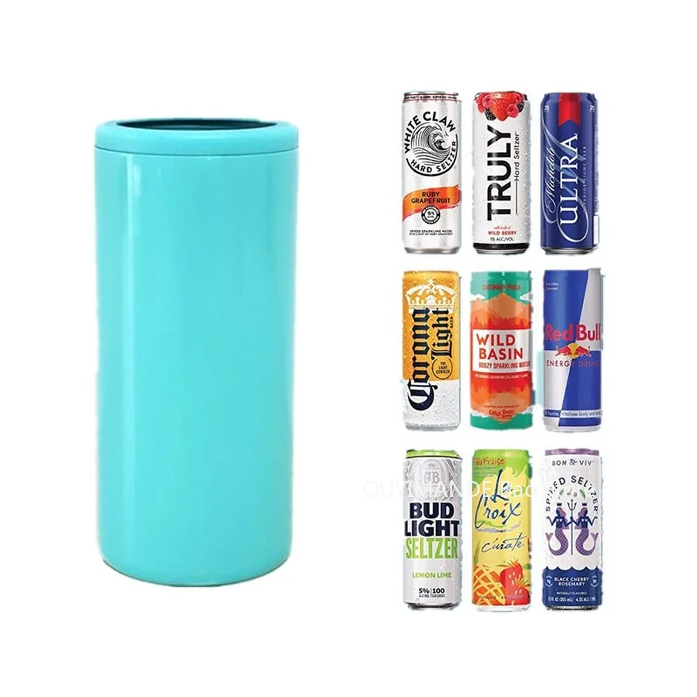 

New product 12oz Double wall 304 stainless steel thermos insulated vacuum beer cooler,Skinny Can Cooler