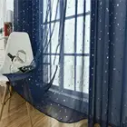 Свежие горячие серебряные Звезды Окна экран Флокирование окна экран BlingBling занавески