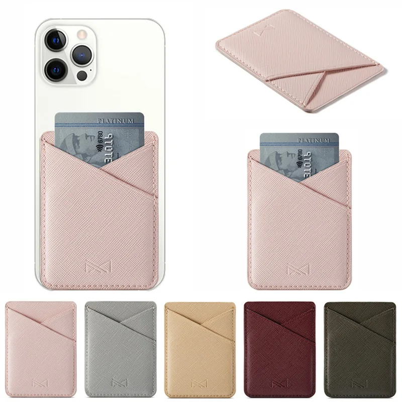 Кожаный кошелек для телефона карман держатель кредитных карт наклейки на заднюю