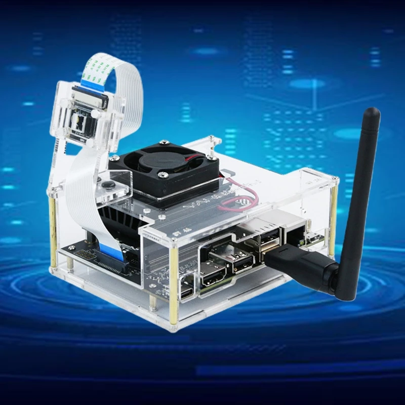

Акриловый чехол для NVIDIA Jetson Nano B01 и A02-включает в себя вентилятор и держатель камеры (Jetson Nano, камеру и сетевой кабель