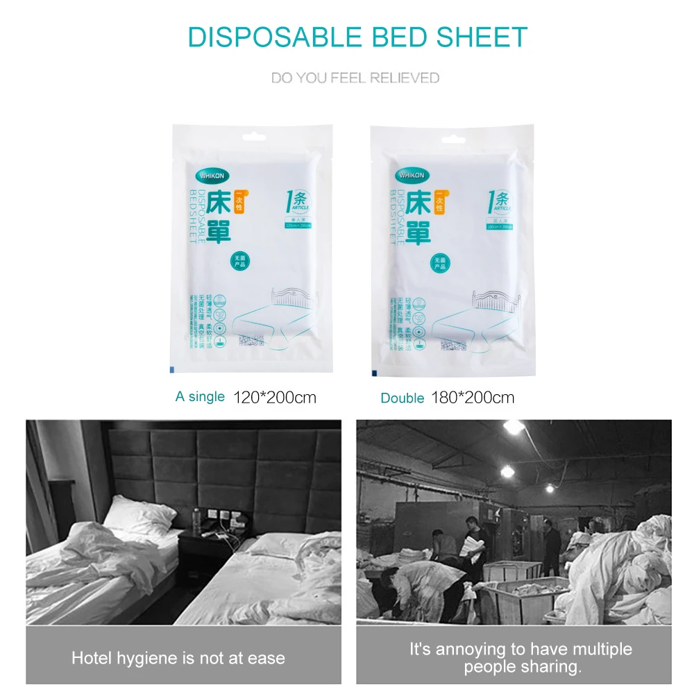 

High Quantity Disposable Bed Sheet Travel Bed Sheet Anti-Dirty Waterproof Oil-Proof Bed Sheets Portable Travel NonWoven Bedsheet