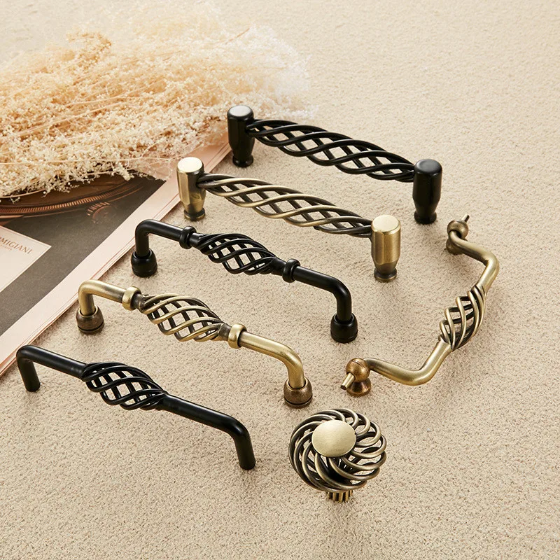 Handle Iron Bird Cage Handle Classical Bronze Cabinet Drawer