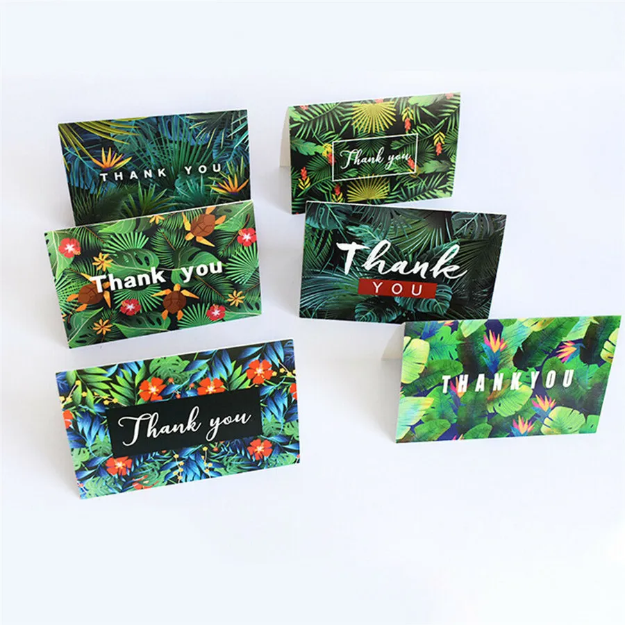 6 шт./лот складные карточки с цветочными листьями конверты бумажные подарочные