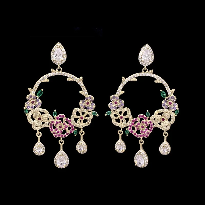 

EYER Wholesale Fashion Micro Pave Cubic Zirconia Drop Earrings Temperament Shining Pendant Accessories For Women Wedding Jewelry