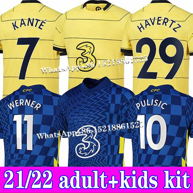 

PULISIC CFC soccer jersey ZIYECH HAVERTZ KANTE MOUNT 2021 2022 Chelseaes GIROUD football shirt 21 22 home away men + kids kit
