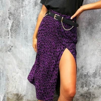summer sexy split skirt for women leopard print ladies party clothes 2021 fashion high waist midi skirt new