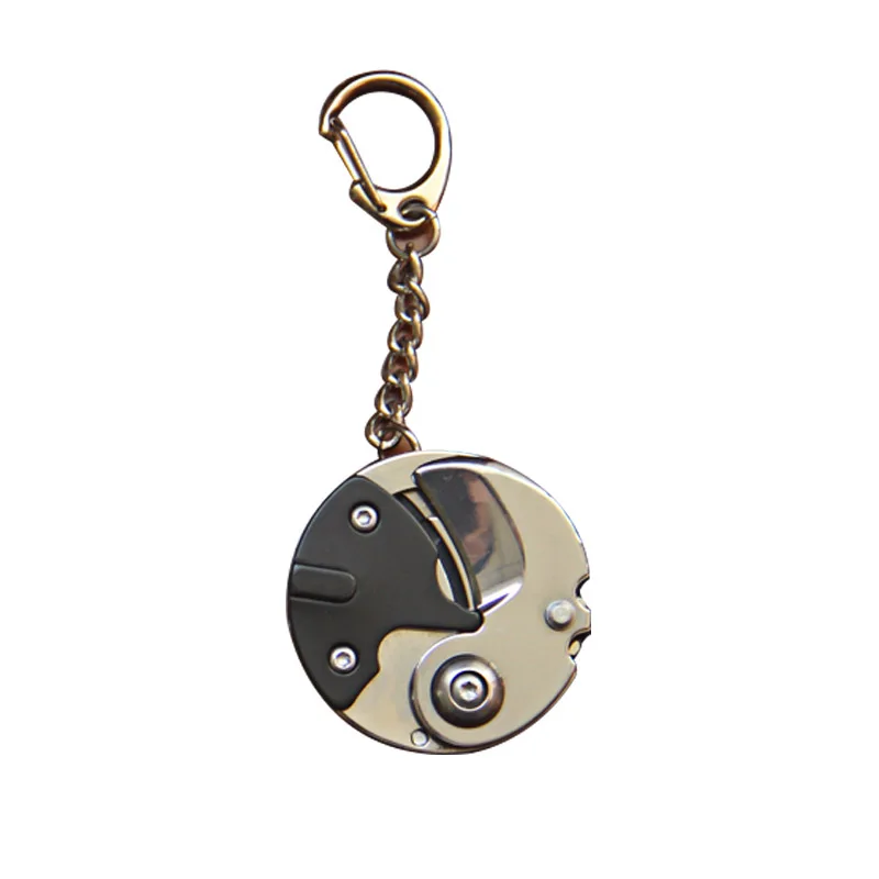 

1 Pcs Steel Folding Pocket Cutter Screwdriver Coin Shaped Survival Camping Keychain NW