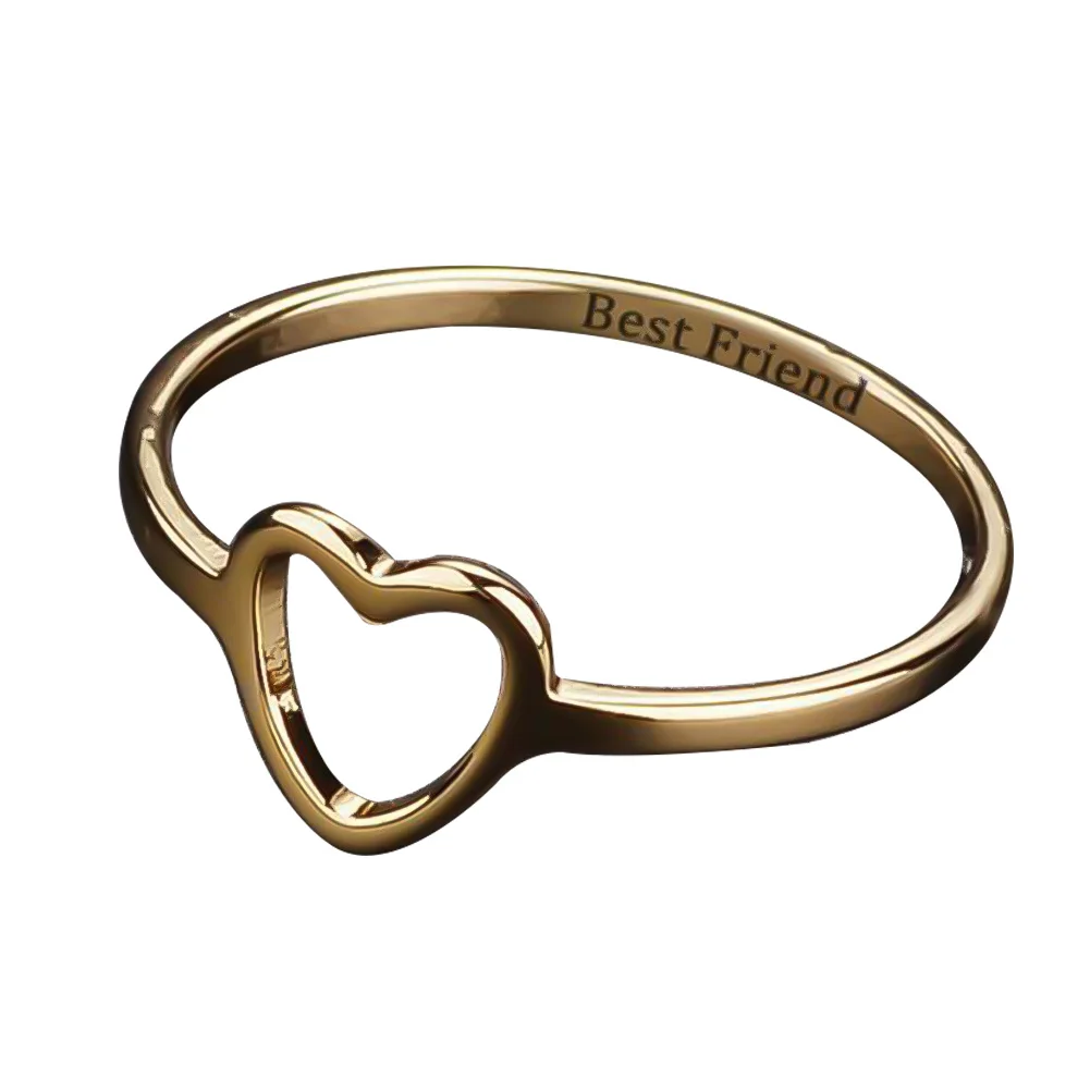 Простое женское кольцо из нержавеющей стали на палец С Вырезанным сердцем и