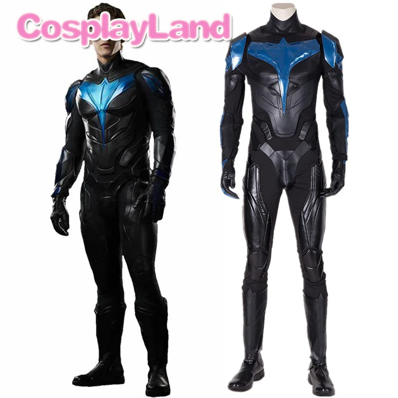 Титаны Nightwing Диком Грейсоном Костюм Хеллоуин костюм супергерой комбинезон