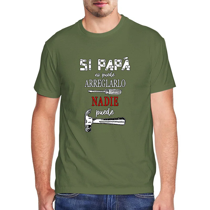 if Dad Can't T-Shirt Playeras Para Papa Regalos Para el Dia Del Padre Si Papá no Puede Father's Day Gift Men T-Shirt Cotton Tops