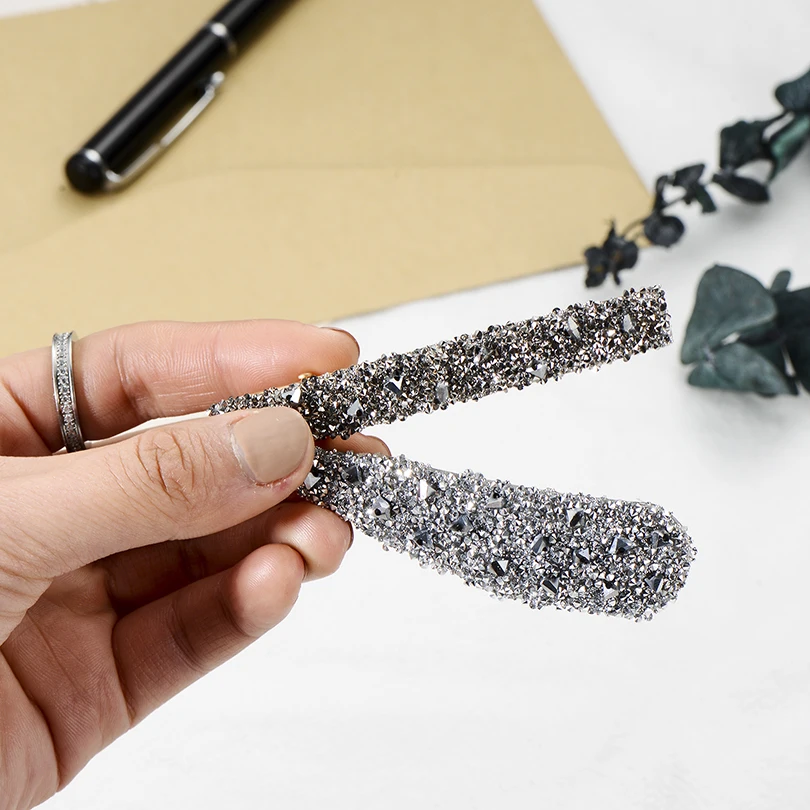 Женская заколка для волос из сплава с кристаллами в виде геометрических фигур