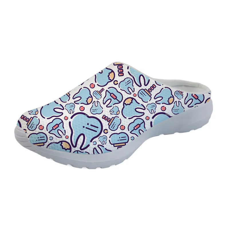 FORUDESIGNS Cartoon Nurse Pattern Sandals Women Slipper Female Summer Shoes for Ladies Sandalias Mujer Women's Flats Mesh - Цвет: YQ2373CA