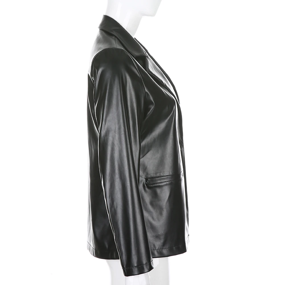

Women Leather Jacket Autumn Winter Streetwear Gothic Vintage Style Fashion Coat 90s Female Outfits Party Club Tops