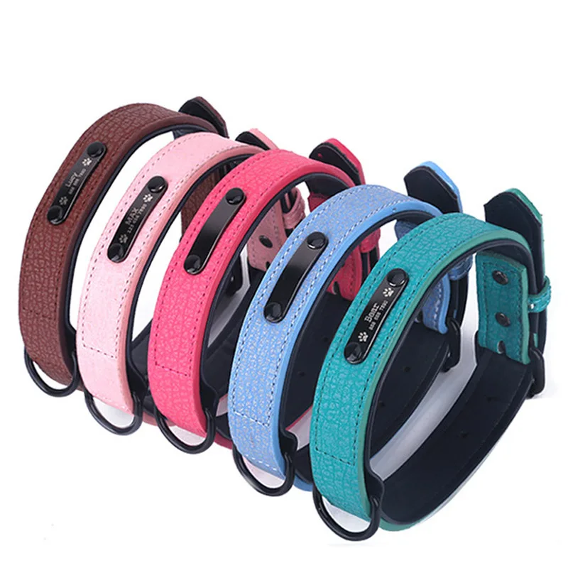 

Collar Dog Neck Microfiber Leather Lettering Pet Supplies