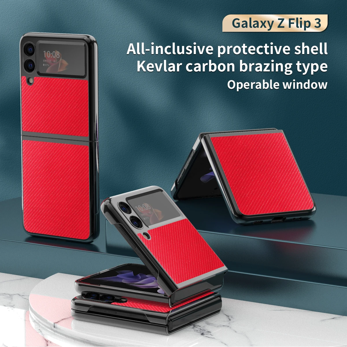 

Carbon Fibre Pattern Case For Samsung Galaxy Z Flip 3 Case F7110 Case