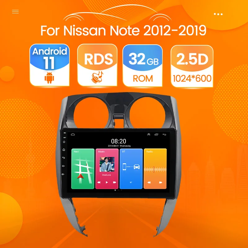 2 + 32 ГБ Android 11 RDS DIN все в одном Стерео блок для Nissan Note E12 2012 - 2021 автомобильное радио