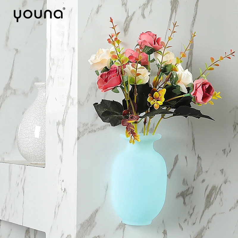 Силиконовая клейкая ваза многоразовый настенный держатель для цветов подвесная