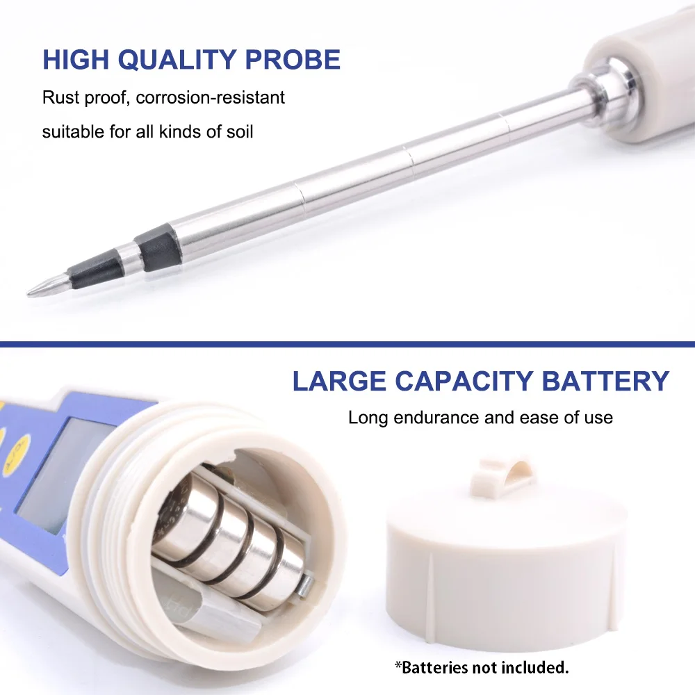 

Tester Digital Soil Tester + EC Meter and Soil Thermometer Waterproof Water Quality Tester for Garden Lawn Farm Drinking Water