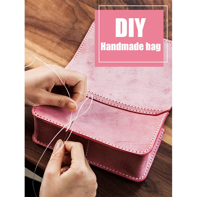 DIY hand-stitched leather craft messenger shoulder bag material bag girl gift cowhide handmade bag diy material accessories set